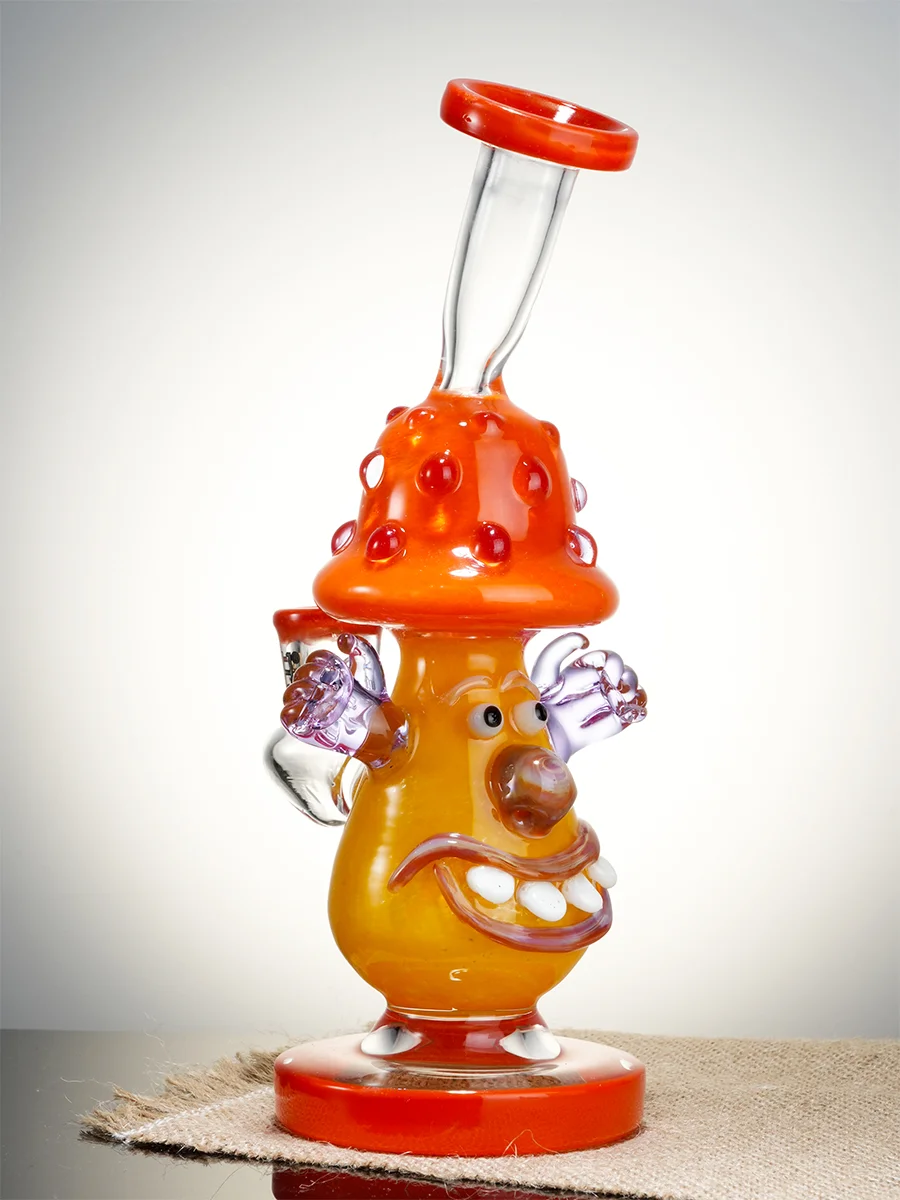Lookah Rig 8.3" Cute Clown Mushroom Dab Rig, Colors: Orange, 5 image Lookah Rig 8.3" Cute Clown Mushroom Dab Rig, Colors: Orange, 5 image
