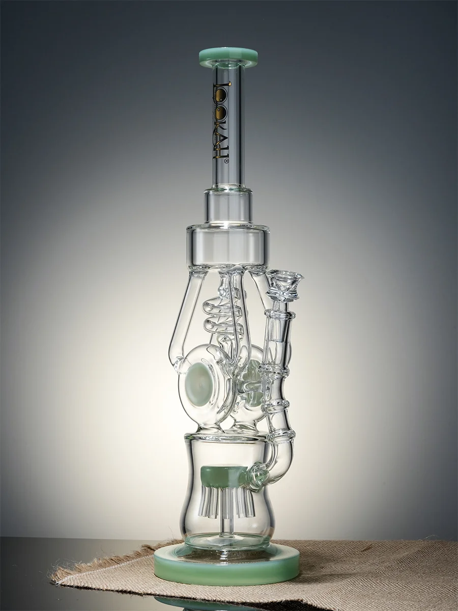 Lookah Bong 15.7" Heavy-Duty Recycler Water Pipe, Colors: Green, 6 image Lookah Bong 15.7" Heavy-Duty Recycler Water Pipe, Colors: Green, 6 image