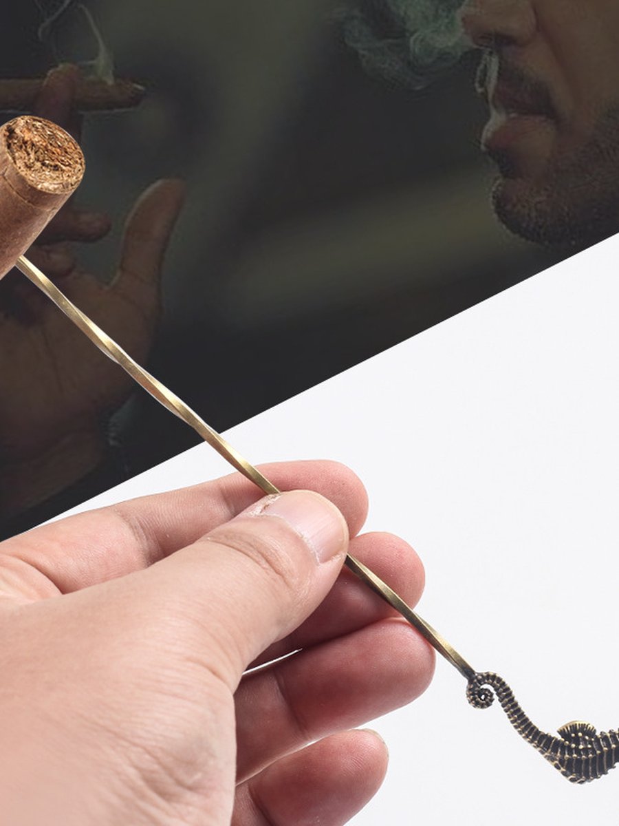 Retro Brass Cigar Pin, Type: Feather , 7 image Retro Brass Cigar Pin, Type: Feather , 7 image