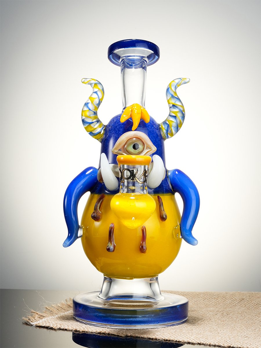 Blue One-Eyed Big-Bellied Monster Glass Water Pipe Blue One-Eyed Big-Bellied Monster Glass Water Pipe