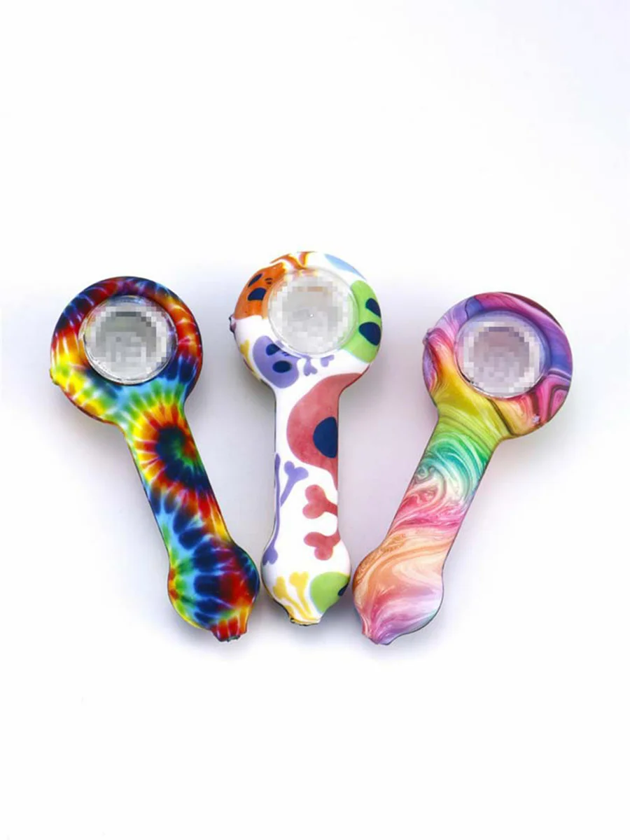 Silicone Spoon Hand Pipe With Glass Bowl Silicone Spoon Hand Pipe With Glass Bowl