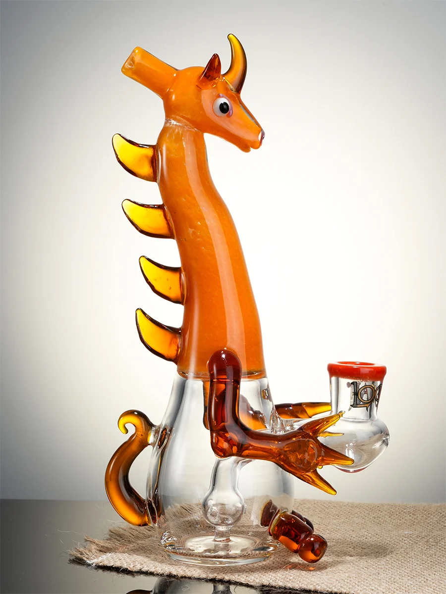 8.6 " Mini Cute Dragon Bong - Orange, Colors: Orange, 2 image 8.6 " Mini Cute Dragon Bong - Orange, Colors: Orange, 2 image