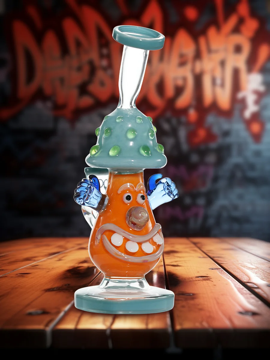 8.3" Cute Clown Mushroom Dab Rig blue 8.3" Cute Clown Mushroom Dab Rig blue