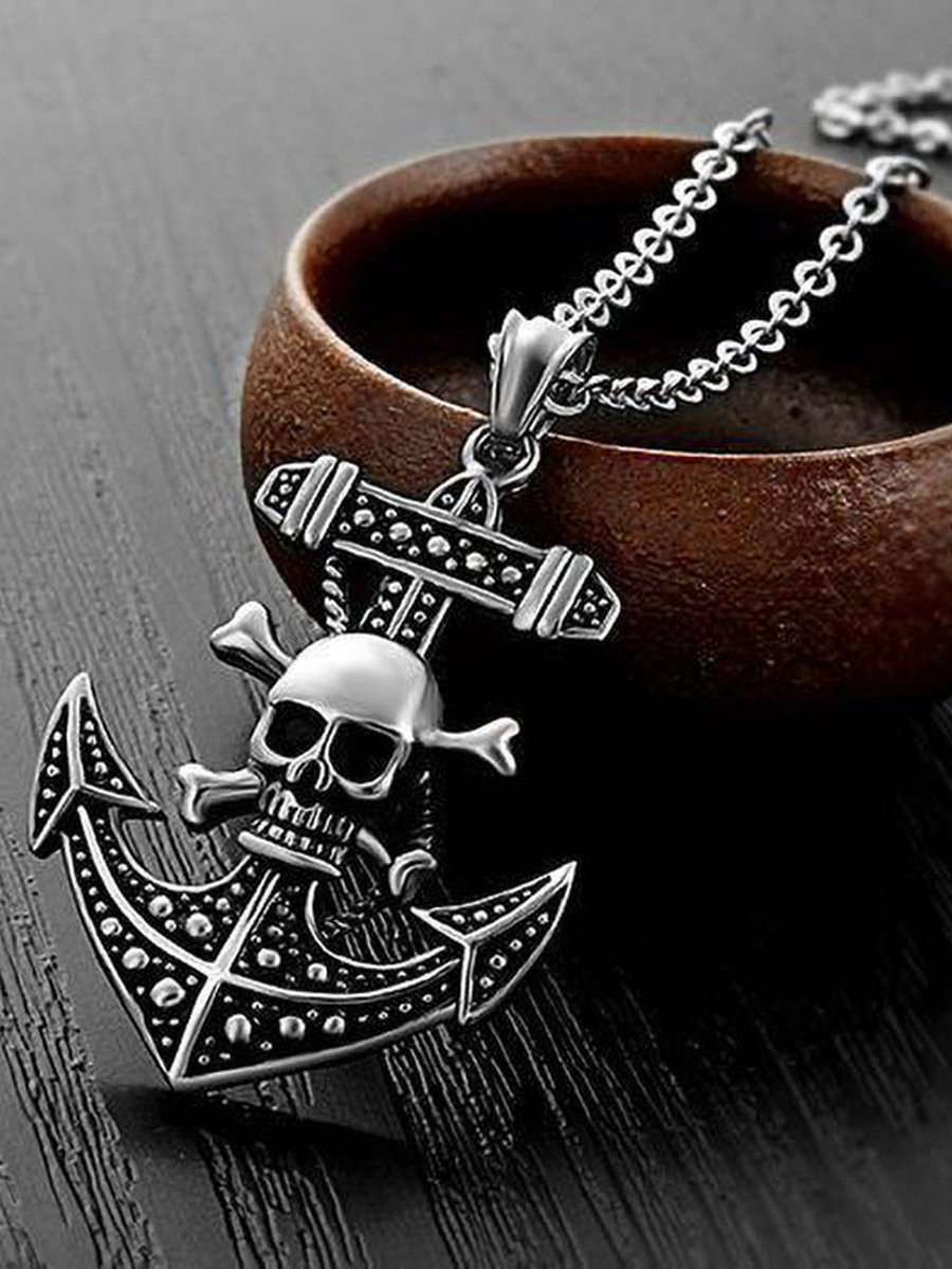 Skeleton Anchor Pendant Necklace, 5 image Skeleton Anchor Pendant Necklace, 5 image