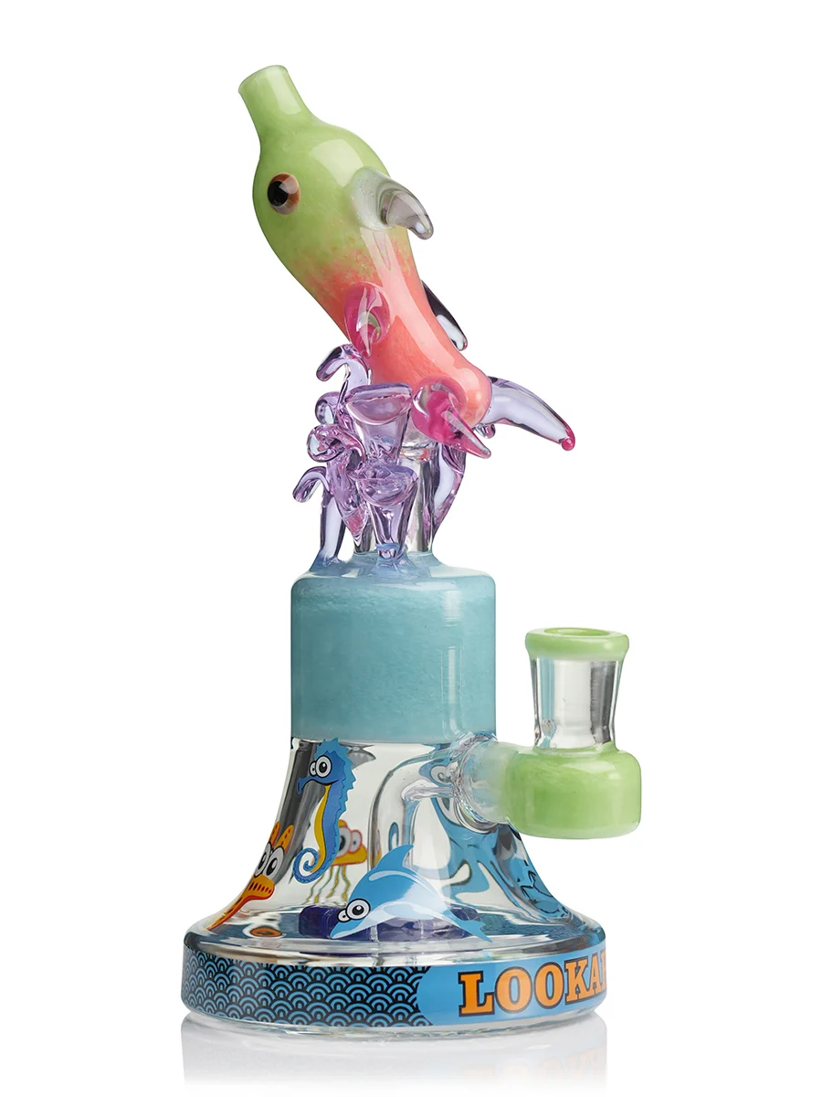Lookah Bong 9&quot; Cool Ocean World Artistic Dab Rig water blue
