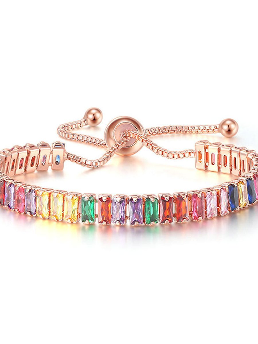 Colorful Zircon Bracelet Wristband, Color: Silver, 2 image