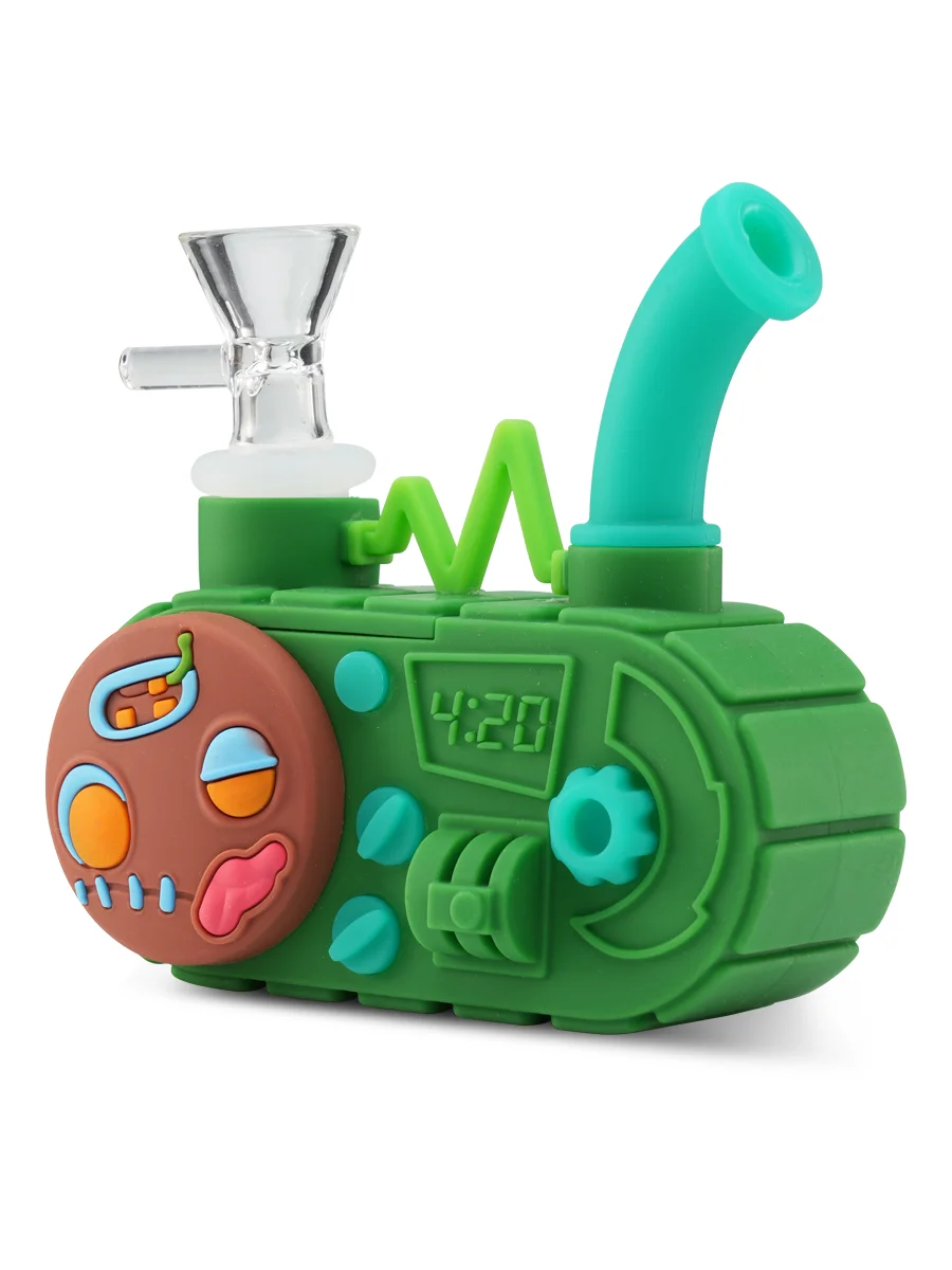 Mini Radio Silicone Bongs green