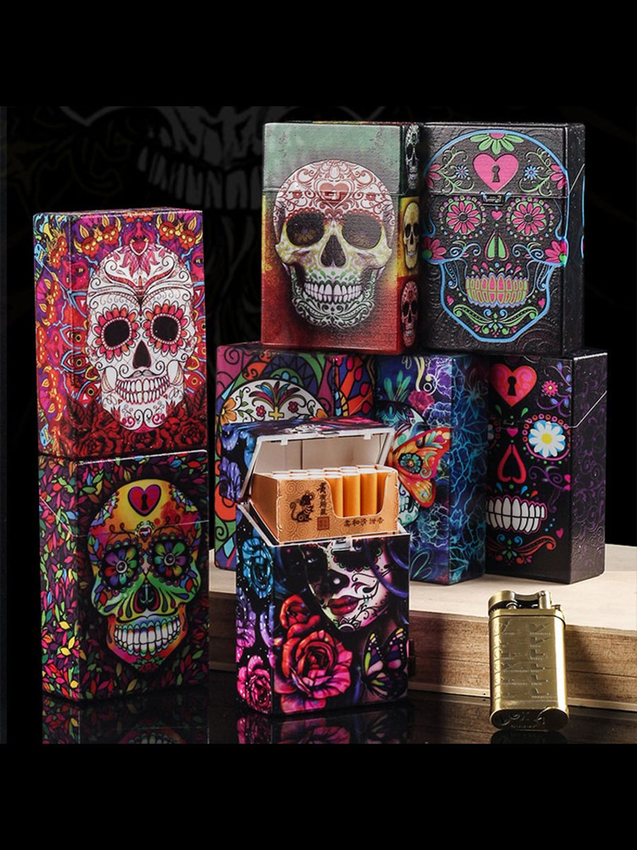 1PC Colorful Cartoon Skull Weed Case Scene 1PC Colorful Cartoon Skull Weed Case Scene