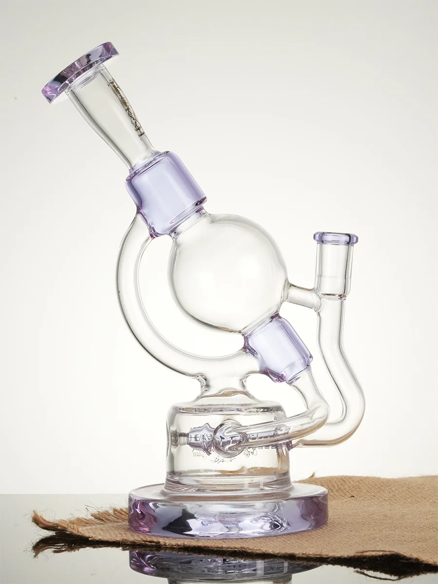 Lookah 10.2" Unique Globe Recycler Glass Bong, Colors: Purple