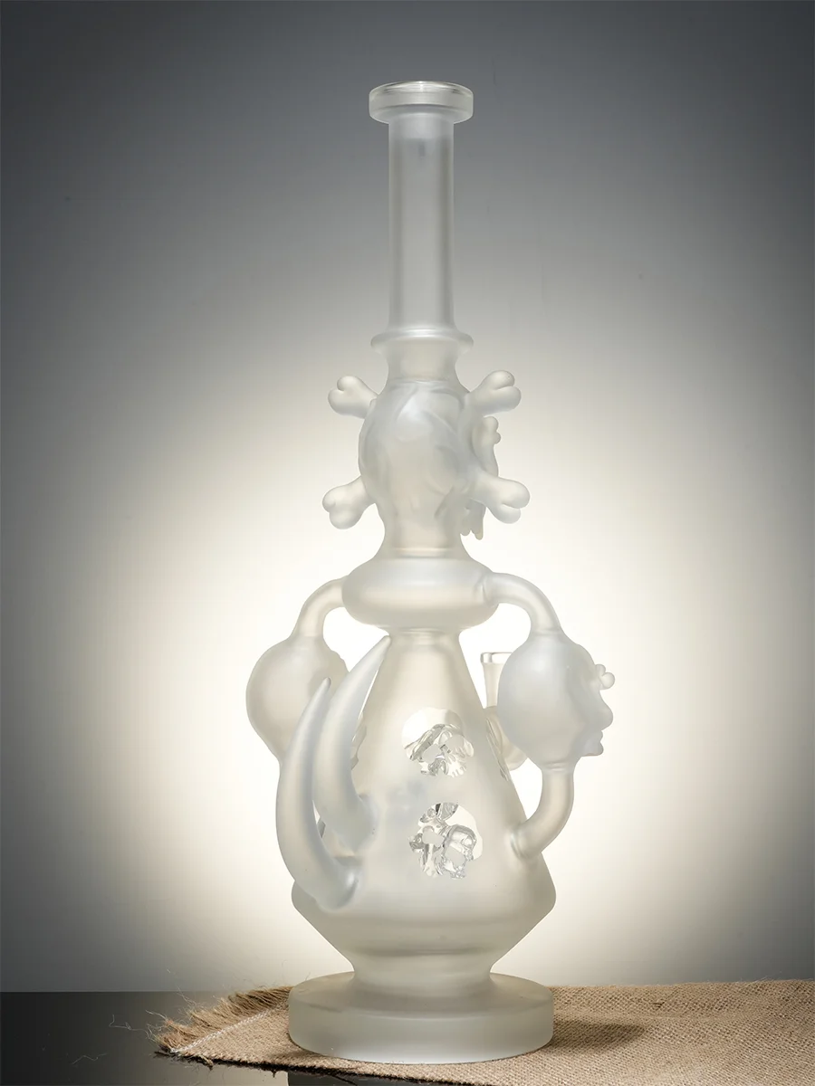 Lookah Bong 15" Cool Frosted Skull Beaker Glass Water Pipe5 Lookah Bong 15" Cool Frosted Skull Beaker Glass Water Pipe5
