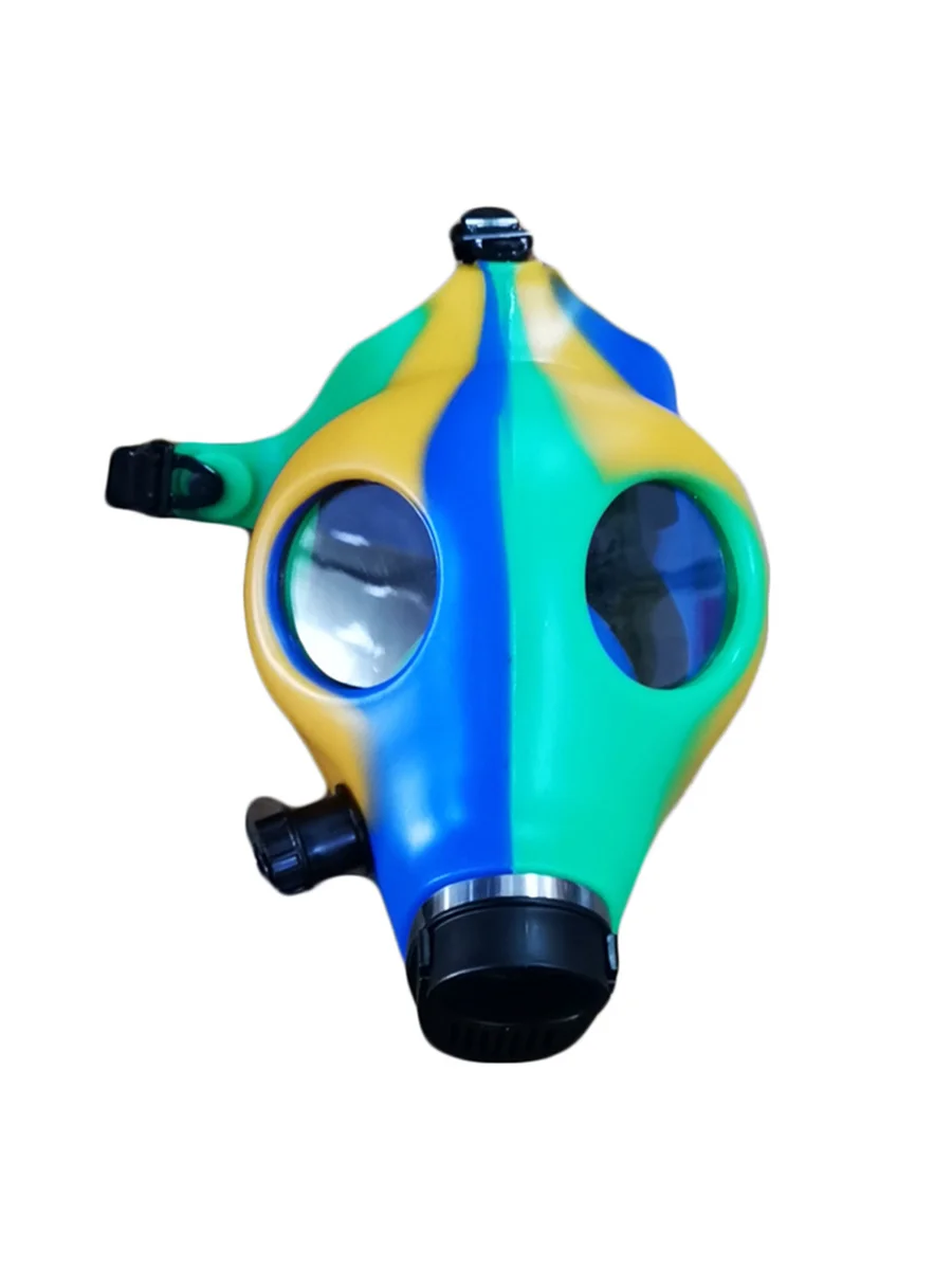 Diamond-Shaped Green Silicone Gas Mask Bong Diamond-Shaped Green Silicone Gas Mask Bong