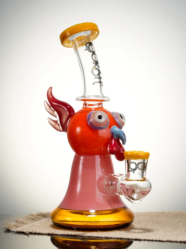 7.8" Cute Crested Head Dab Rig, Colors: Orange