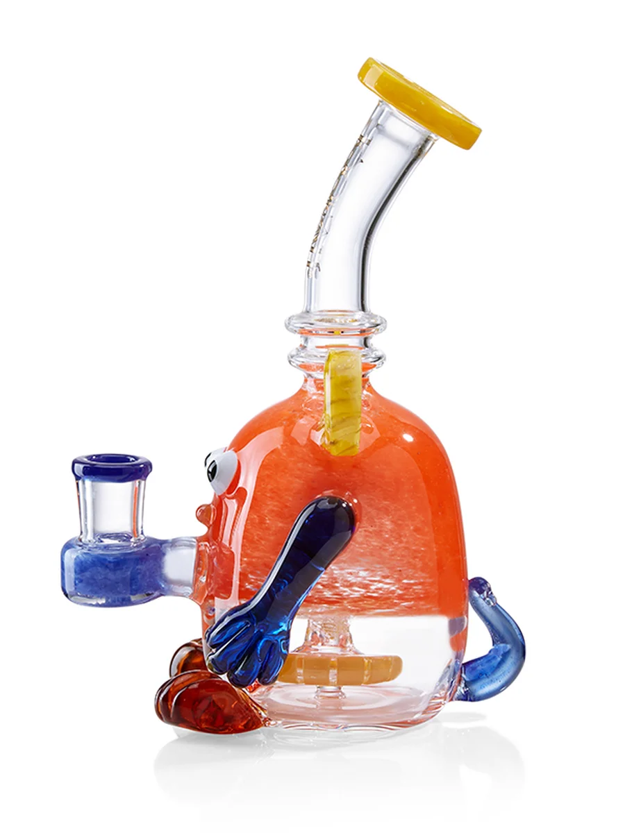 8" Mini Cute Apple Mickey Bong | Animal, Colors: Orange