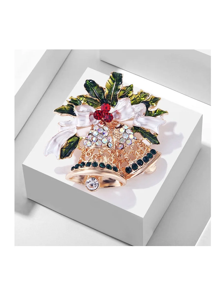 Fashion Shiny Christmas Bell Brooch Pin with Rhinestones Fashion Shiny Christmas Bell Brooch Pin with Rhinestones