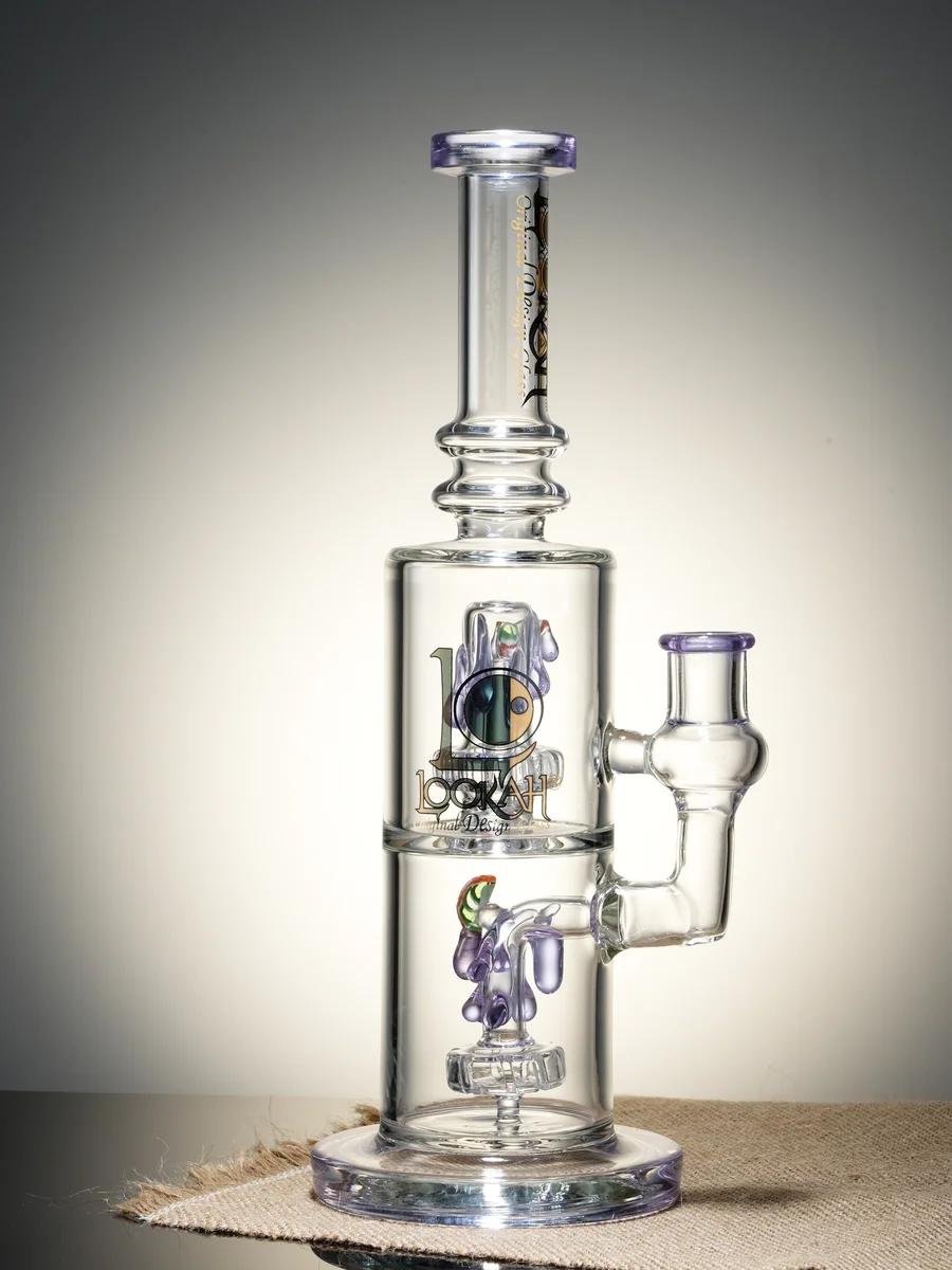 Lookah Bong 13" Double-Layer Showerhead Perc Funny Juice  Water Pipe, Colors: Yellow, 2 image Lookah Bong 13" Double-Layer Showerhead Perc Funny Juice  Water Pipe, Colors: Yellow, 2 image