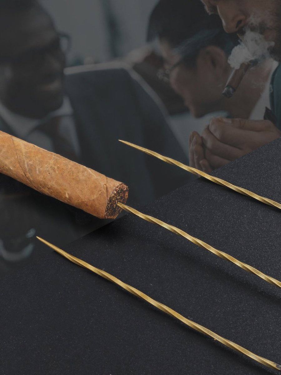 Retro Brass Cigar Pin, Type: Feather , 5 image Retro Brass Cigar Pin, Type: Feather , 5 image