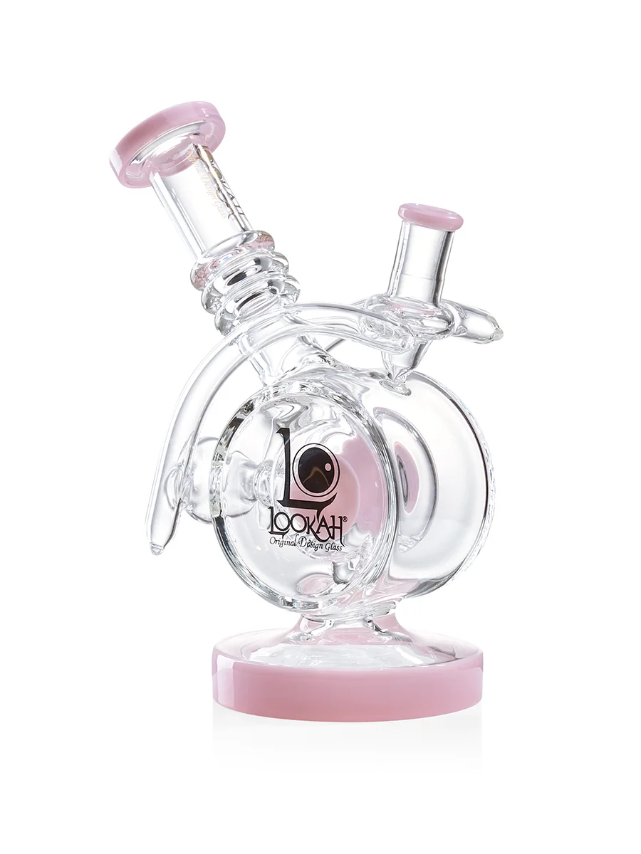 mini compact cute thick dab rig pink side