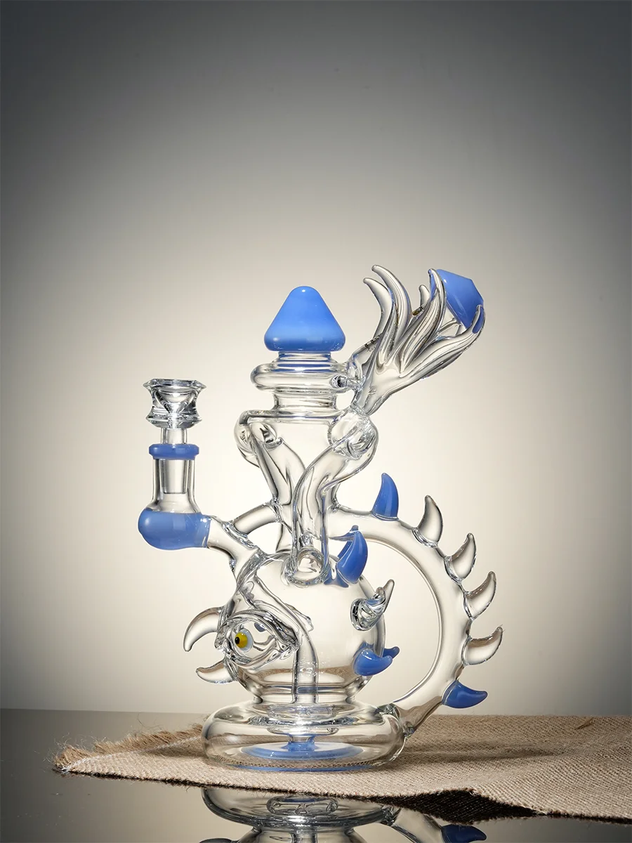 8.7" Novelty Rare Hourglass Spine Bong, Colors: Purple