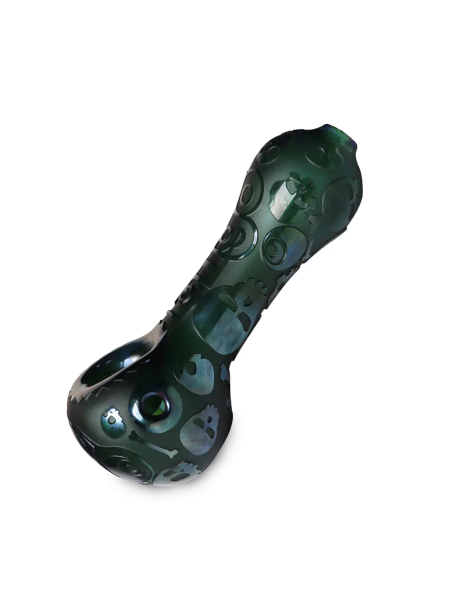 LOOKAH Pipe | Gear Sandblasted Glass Spoon Pipe For Sale