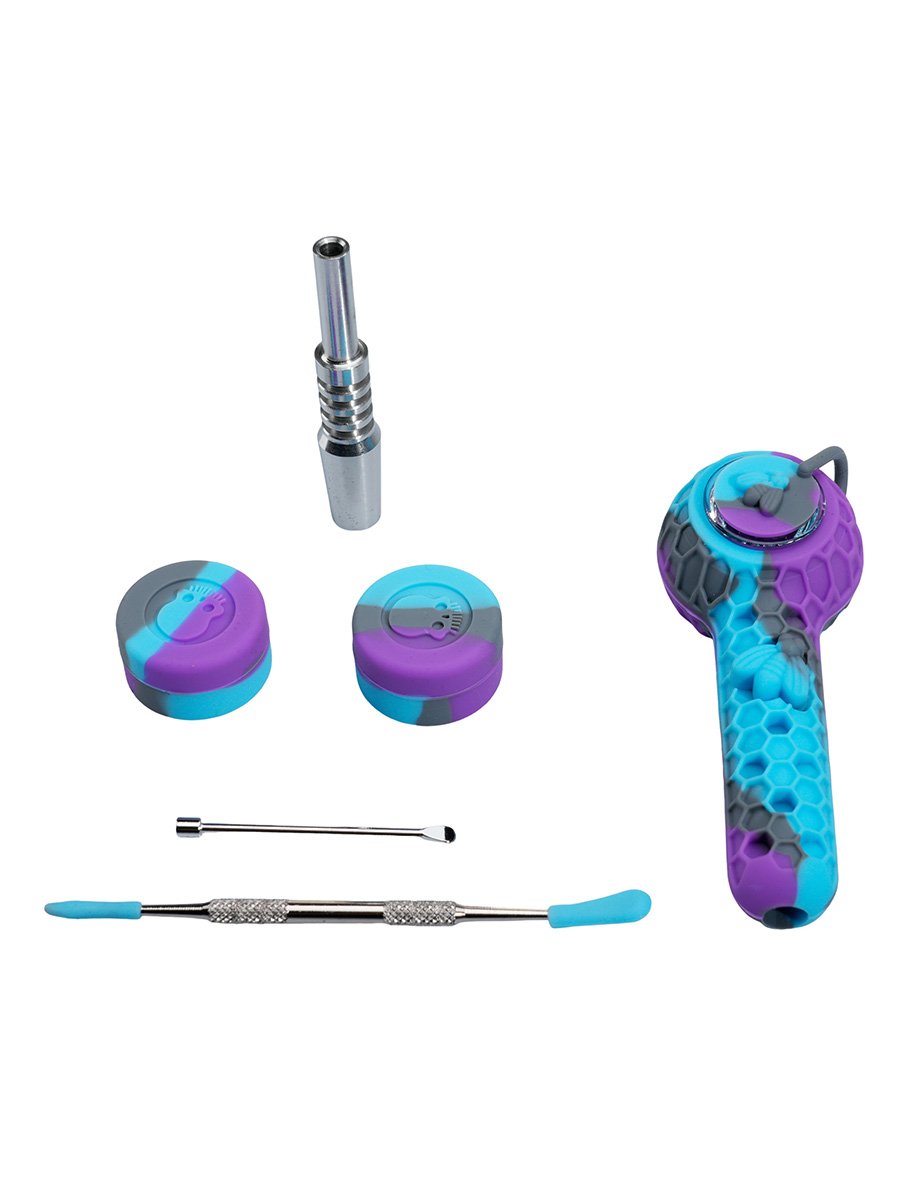 6.7" Funny Honeycomb Silicone Nectar Collector Kit - Travel Friendly, 9 image