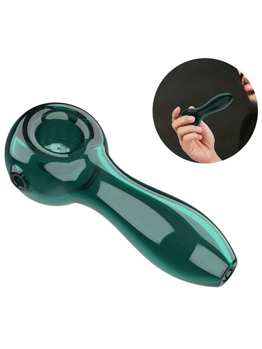 7-Hole Spoon Glass Pipe Green Operation 7-Hole Spoon Glass Pipe Green Operation