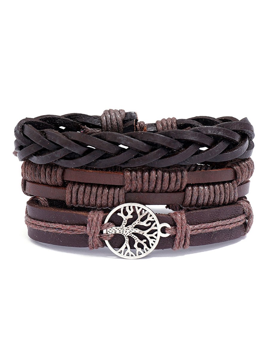 3PCS Leather Tree of Life Bracelet3