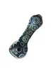 Gear Sandblasted Glass Spoon Pipe Blue