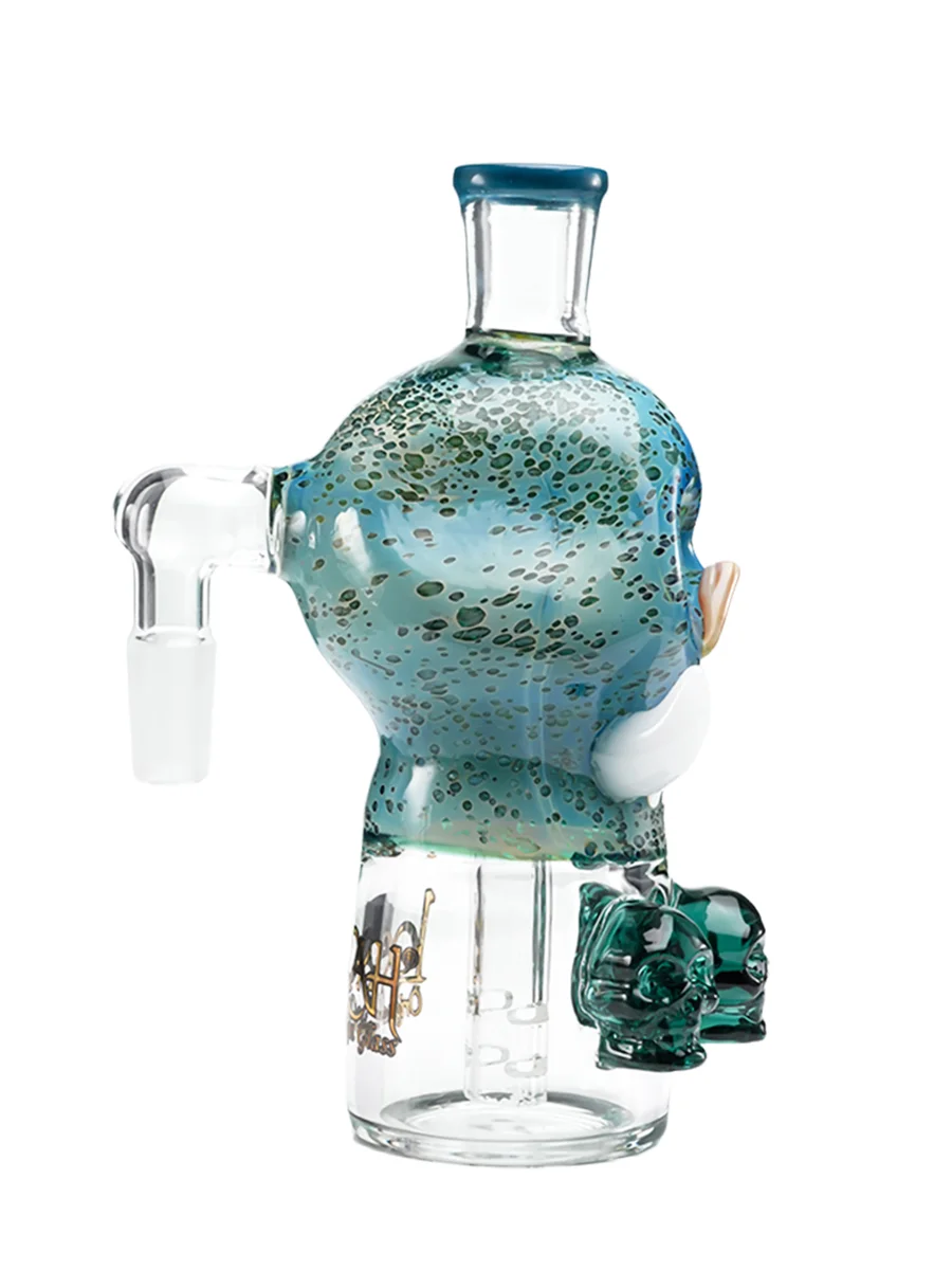 14mm 90-Degree Fanged Skull Ash Catcher, Colors: Dark Blue, 4 image