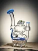 Blue Cute Recycler Double Chamber Percolator Water Pipe Blue Cute Recycler Double Chamber Percolator Water Pipe
