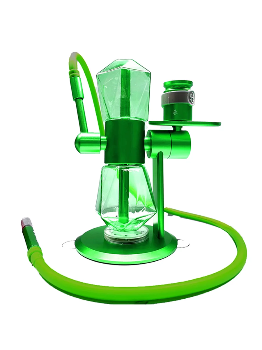 Green Illuminated Diamond-Shaped 360° Rotating Gravity Bong Green Illuminated Diamond-Shaped 360° Rotating Gravity Bong