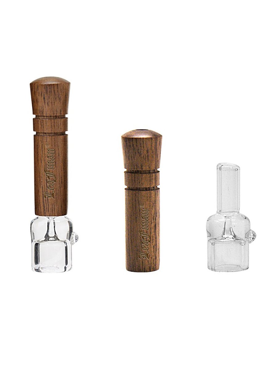 Light Color Walnut Wood Glass Chillum Pipe