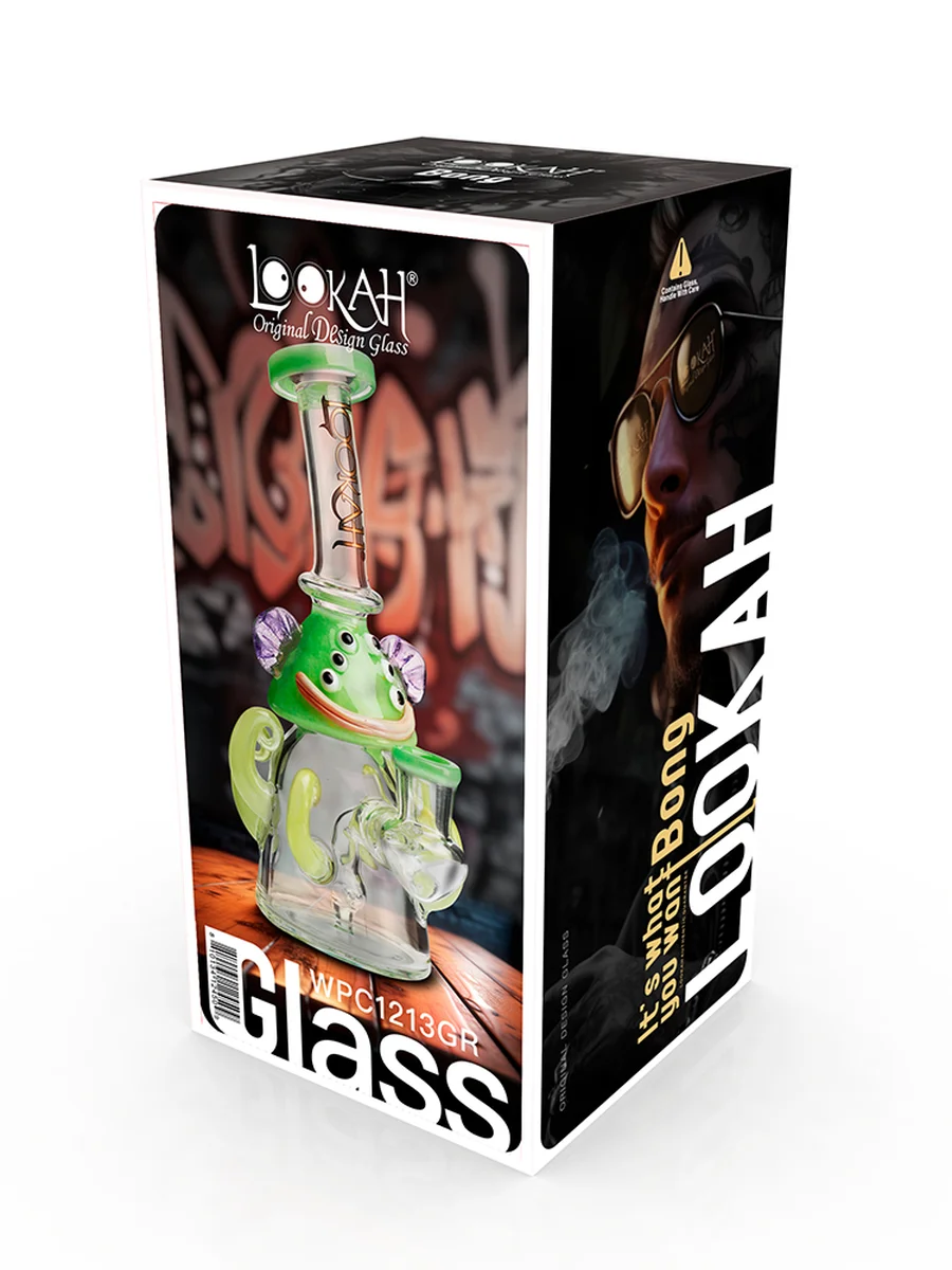 Lookah Rig 8" Mini Cute Six Eyes Clown Octopus Dab Rig, Colors: Water Blue , 4 image Lookah Rig 8" Mini Cute Six Eyes Clown Octopus Dab Rig, Colors: Water Blue , 4 image