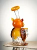 Yellow Lookah Rig 7" Mini Nerdy Owl Dab Rig4 Yellow Lookah Rig 7" Mini Nerdy Owl Dab Rig4