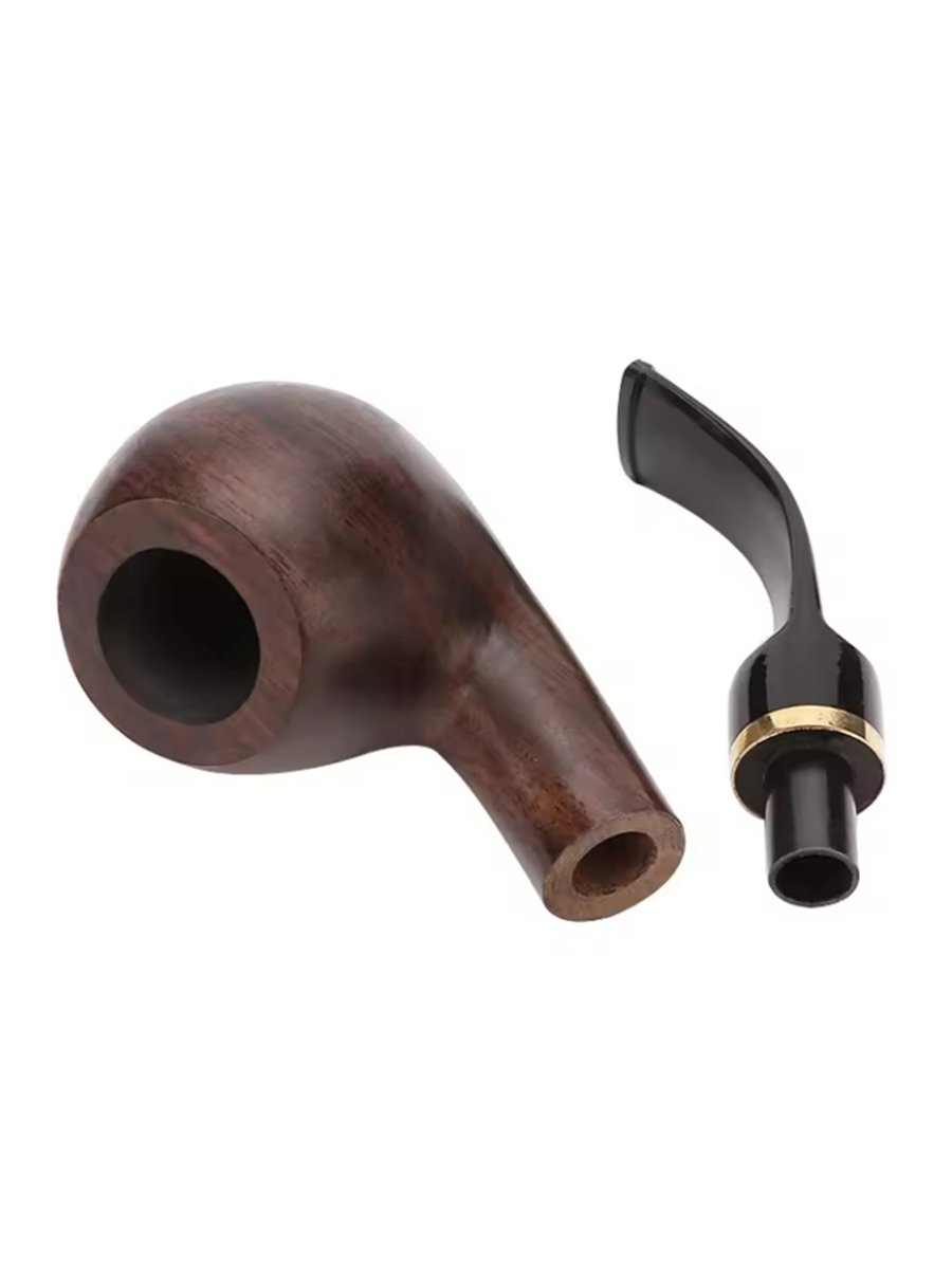 Stone Camellia Wood Carved Flower Pipe2