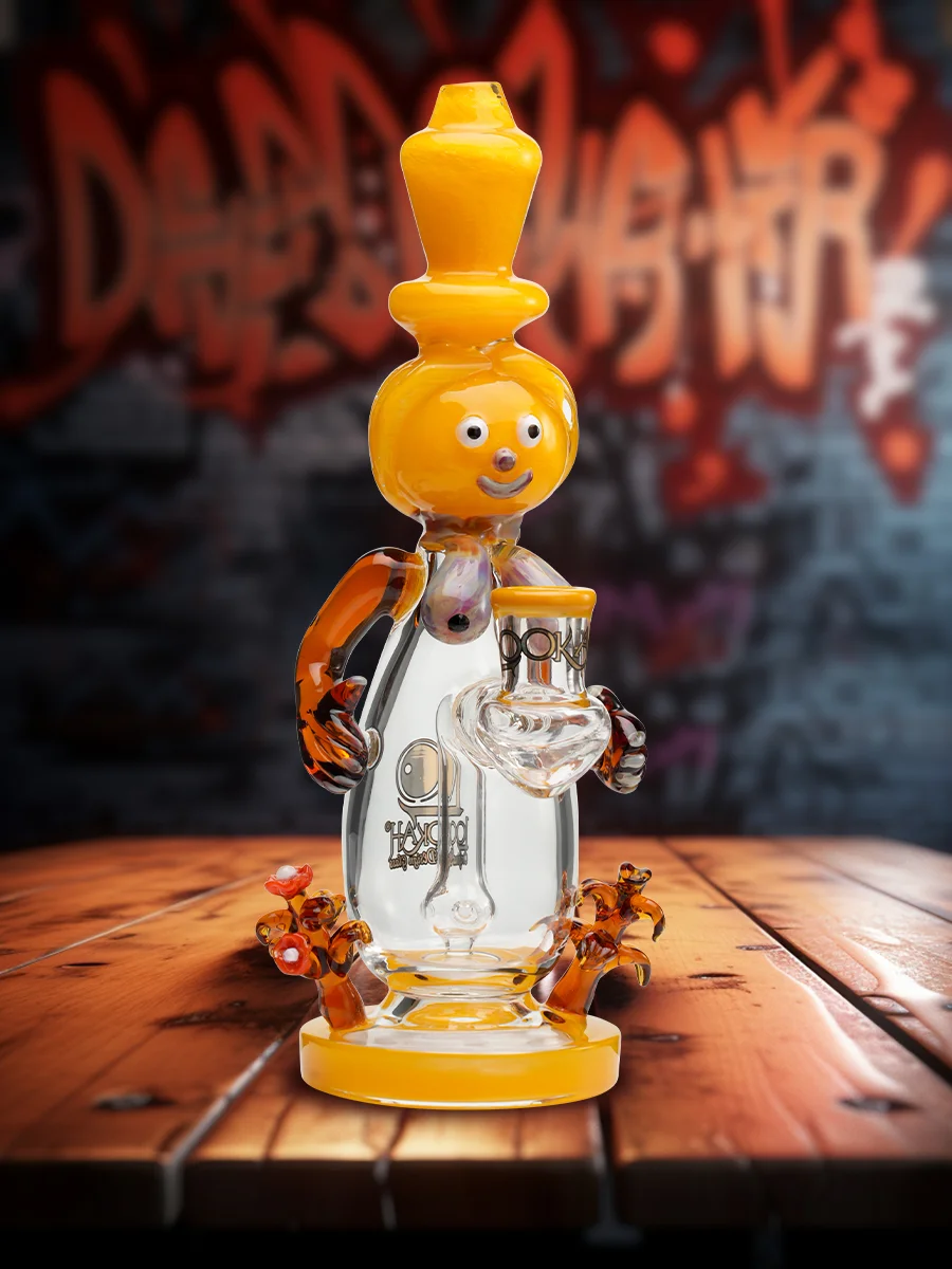 9.5&quot; Cute Garden Snowman Dab Rig yellow