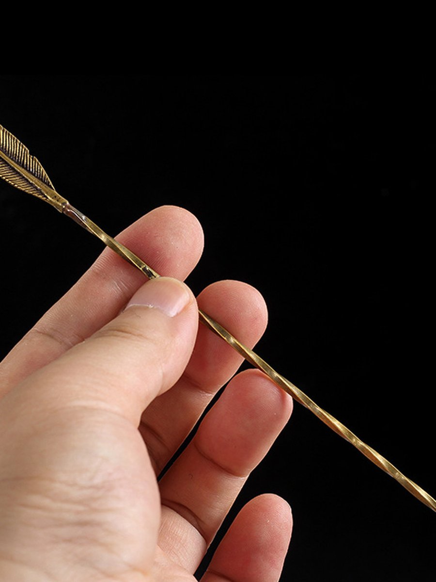 Retro Brass Cigar Pin, Type: Feather , 6 image Retro Brass Cigar Pin, Type: Feather , 6 image