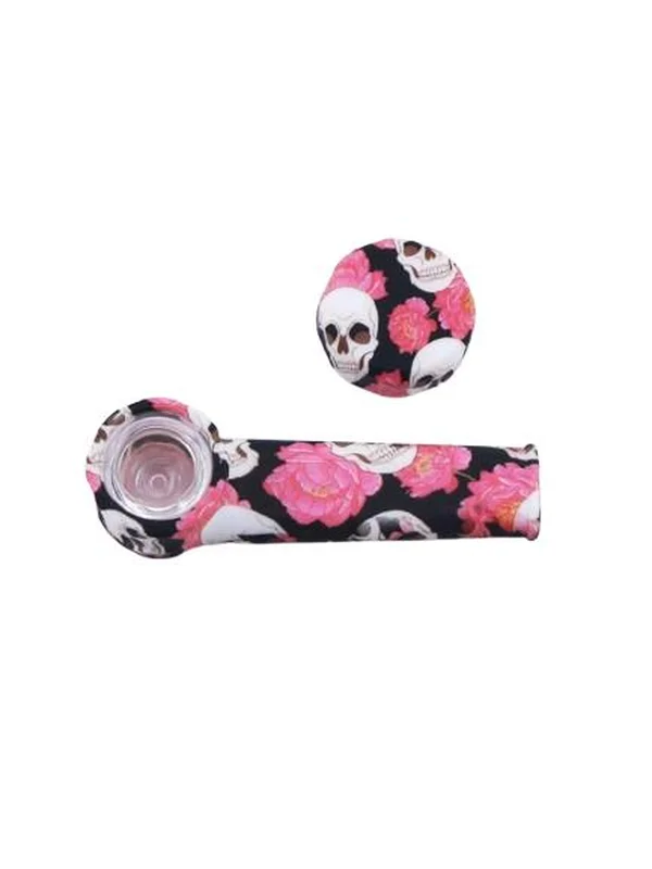Silicone Hand Pipe With Glass Bowl And Lid Silicone Hand Pipe With Glass Bowl And Lid