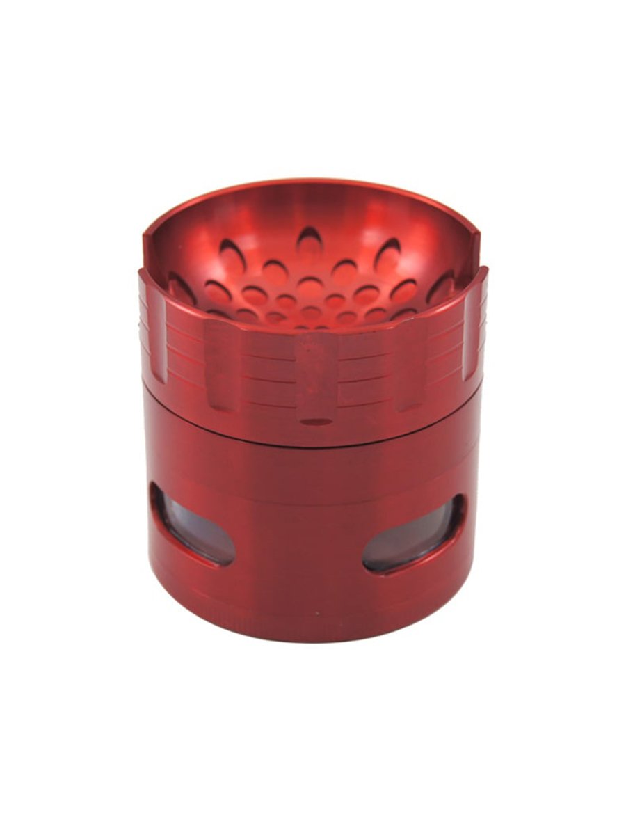 Windowed Four Layer Zinc Alloy Herb Grinder Windowed Four Layer Zinc Alloy Herb Grinder