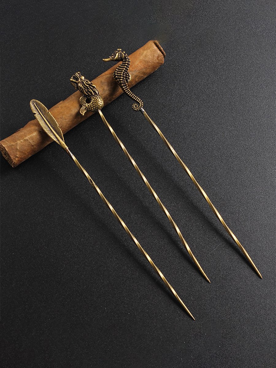 Retro Brass Cigar Pin, Type: Dragonfish , 7 image Retro Brass Cigar Pin, Type: Dragonfish , 7 image