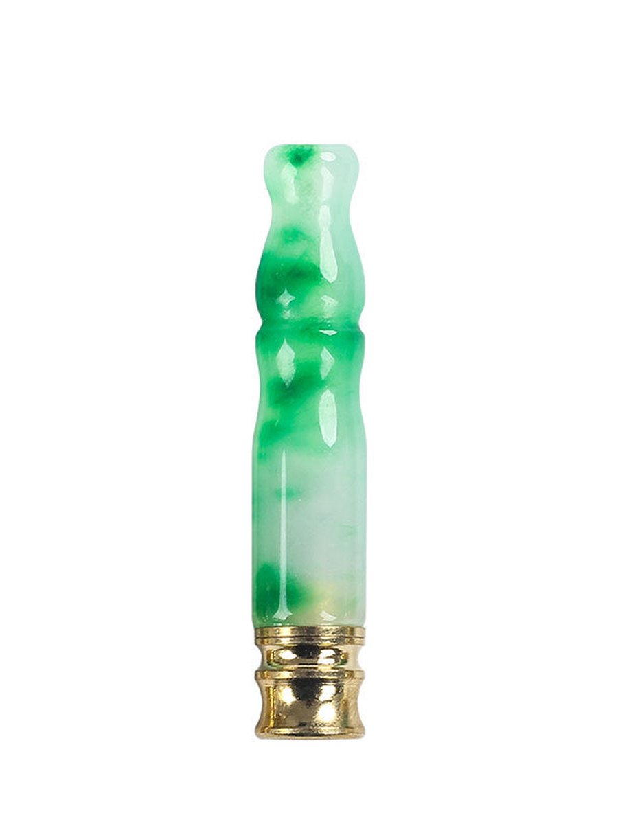 Quartzite Jade Gourd Chillum PipeQuartzite Jade Gourd Chillum Pipe