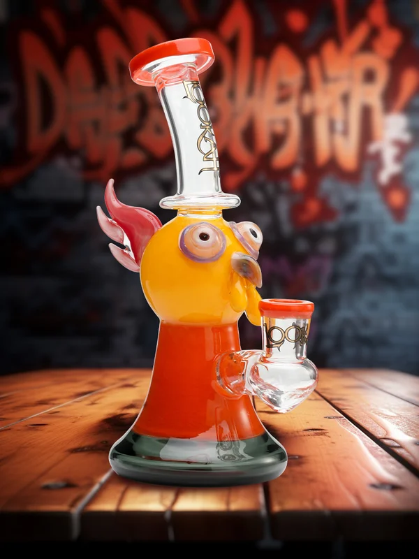 7.8" Cute Crested Head Dab Rig yellow 7.8" Cute Crested Head Dab Rig yellow