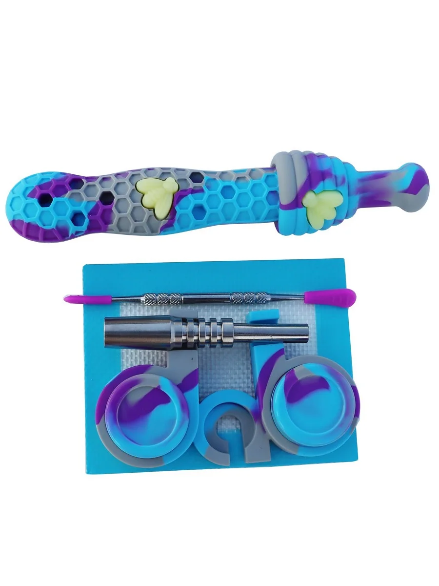 6.7" Funny Honeycomb Silicone Nectar Collector Kit - Travel Friendly, 3 image