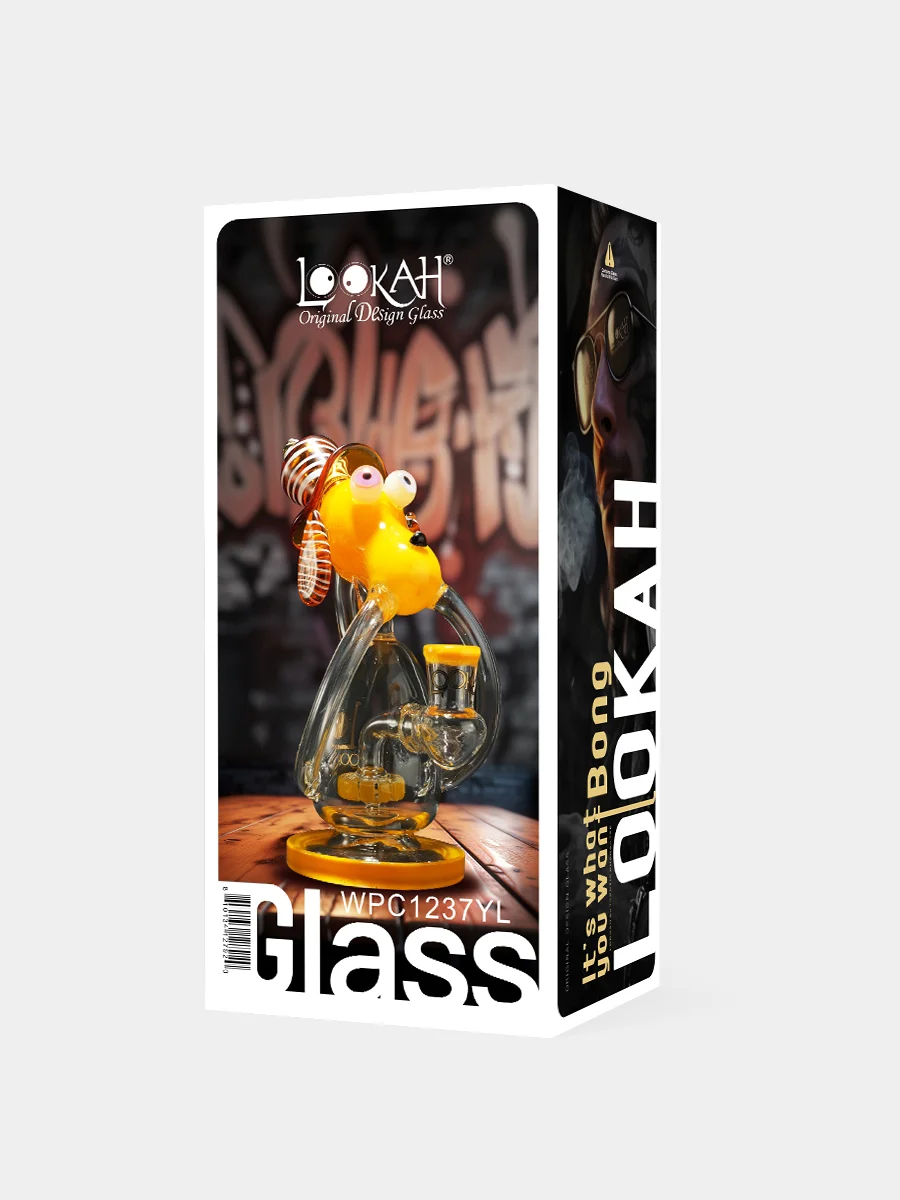 striped-dog-recycler-bong-packaging-yellow