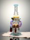10.5" Cool facial sculpture Disc Perc Glass Bong, Color: Wathet Blue