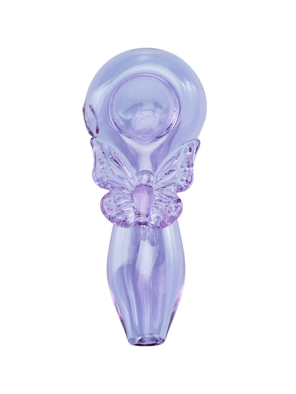 Purple Butterfly Glass Pipe, Color: Purple, 2 image