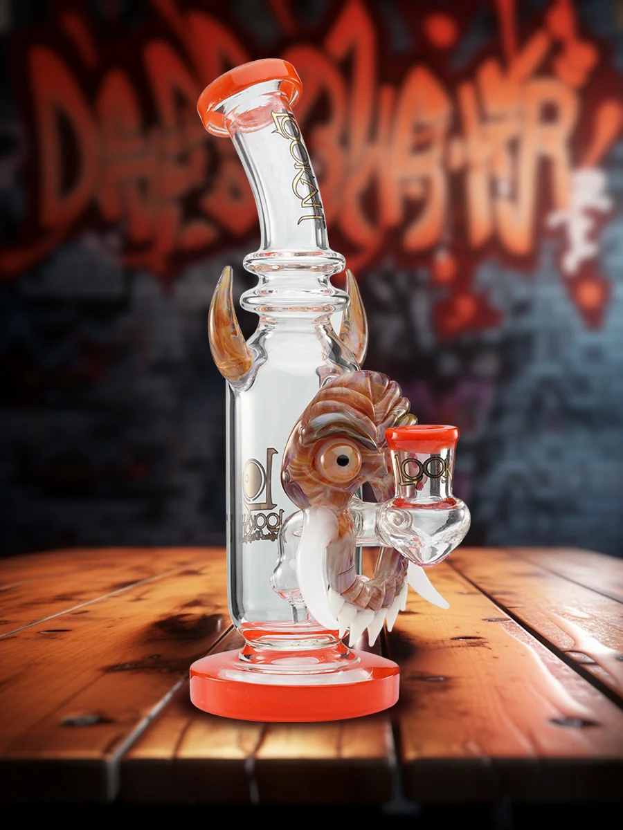 9.5-inch-bull-horn-mask-bong-orange