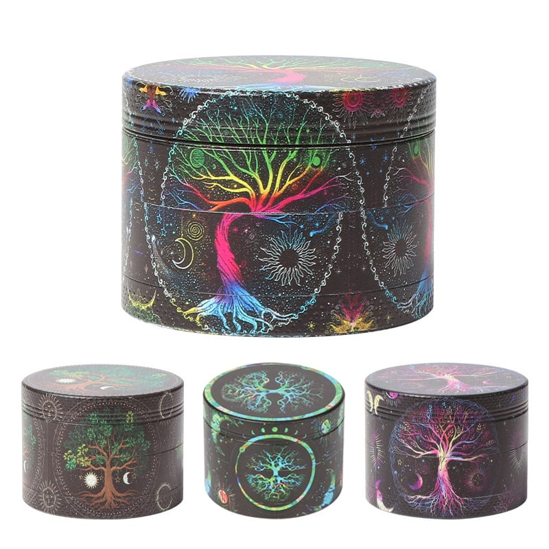 4 Layer 50mm Tree of Life Pattern Herb Grinder