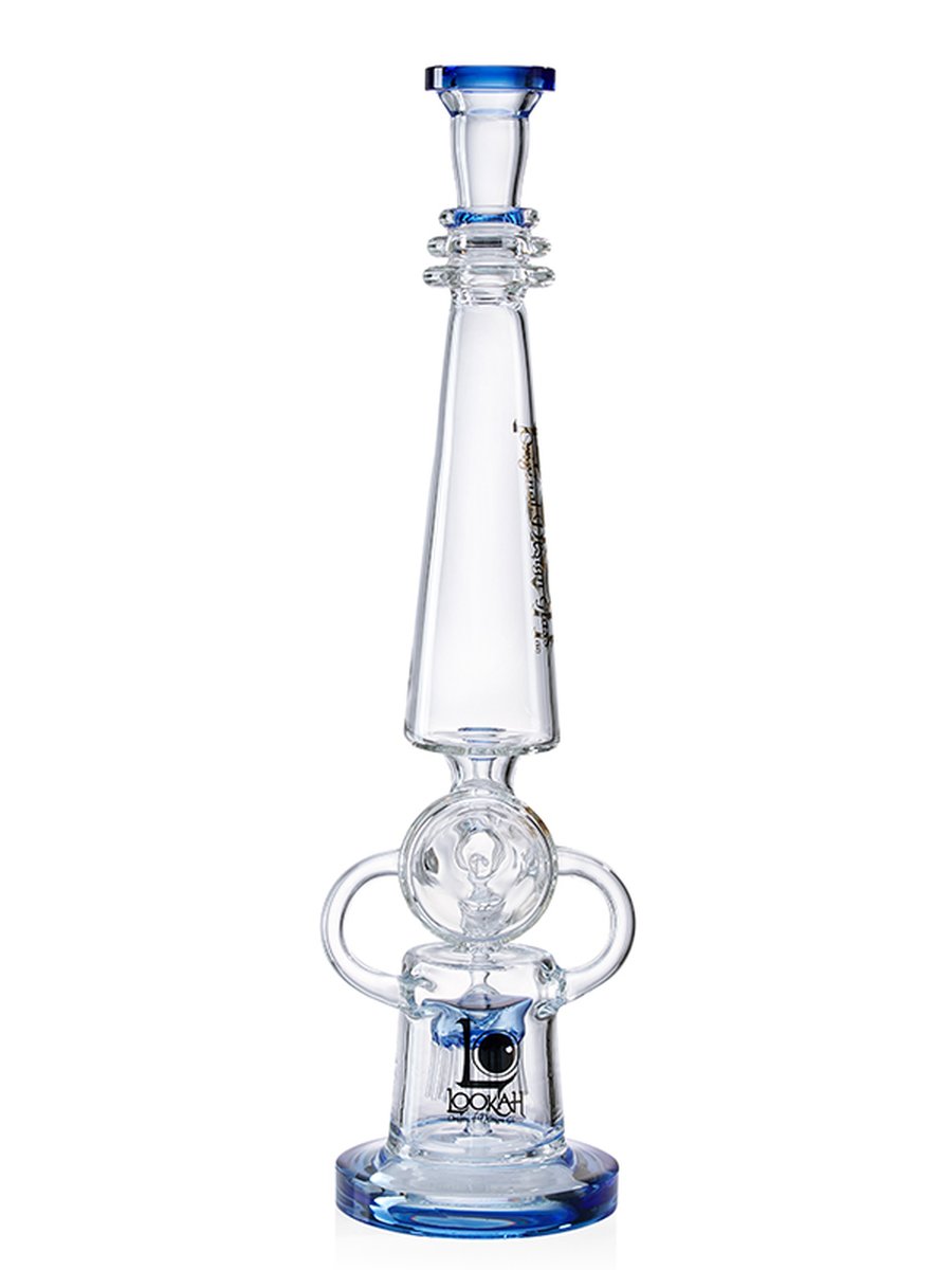 Lookah Bong 18" Recycler Novelty Shotgun Bong - Clear Blue, Colors: Clear Blue, 3 image Lookah Bong 18" Recycler Novelty Shotgun Bong - Clear Blue, Colors: Clear Blue, 3 image