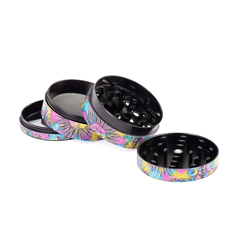 4 Layer 50mm Sun and Moon Pattern Herb Grinder, Type: C, 4 image