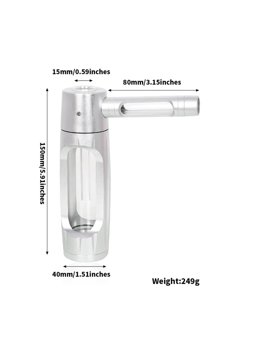 Metal And Glass Bubbler Pipe white Metal And Glass Bubbler Pipe white